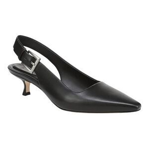 Vince Shasta Women’s Black Leather Kitten Heel Office Slingback Pump Size 6